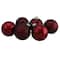 6ct. 3" Burgundy Red 2-Finish Glass Ball Ornaments